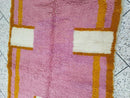 Custom Moroccan Rug – Pink & Orange Abstract Handmade Wool Carpet – Beni Ourain Berber Rug – Terracotta and Cream Custom Runner by 100kends