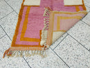 Custom Moroccan Rug – Pink & Orange Abstract Handmade Wool Carpet – Beni Ourain Berber Rug – Terracotta and Cream Custom Runner by 100kends