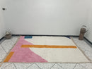 Handmade Beni Ourain Moroccan Rug | Modern Wool Berber Carpet with Abstract Geometric Design | Custom Large & Small Area Rugs by 100kends