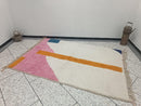 Handmade Beni Ourain Moroccan Rug | Modern Wool Berber Carpet with Abstract Geometric Design | Custom Large & Small Area Rugs by 100kends