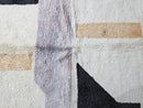 Custom Abstract Moroccan Mrirt Wool Rug - Handmade Cream, Beige, Lavender & Black Area Carpet - Minimalist Boho Berber Floor Art by 100kends