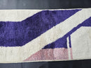 Custom Morocan Runner Mrirt Rug – Handwoven Abstract Wool Rug in Purple & Pink, Geometric Art Design – Modern Pastel Hallway rug by 100kends