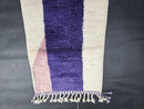 Custom Morocan Runner Mrirt Rug – Handwoven Abstract Wool Rug in Purple & Pink, Geometric Art Design – Modern Pastel Hallway rug by 100kends