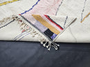 Custom Moroccan Rug - White Wool Handmade Berber Carpet - Modern Boho Abstract Design - Cozy Tribal Floor Art for Living Room by 100kends