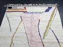 Custom Moroccan Rug - White Wool Handmade Berber Carpet - Modern Boho Abstract Design - Cozy Tribal Floor Art for Living Room by 100kends