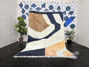Custom Wool Moroccan Rug – Abstract Handmade Berber Carpet | Geometric Soft Wool Area Rug for Modern Boho Living Room Décor by 100kends