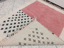 Custom Moroccan Beni Ourain Rug – Wool Moroccan rug -  Handwoven Wool Tribal Carpet with Bold Geometric Terracotta Boho Design by 100kends