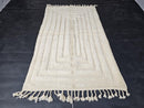 Custom White Moroccan Rug – Soft Wool Handmade Carpet, Minimalist Neutral Berber Decor for Living Room, Bedroom & More by 100kends