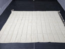 Custom Moroccan Wool Rug – Handwoven White Grid Area Rug | Neutral Boho Shag Carpet | Cozy Living Room Decor | Made to Order rug by 100kends