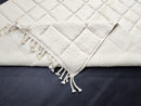 Custom Moroccan Wool Rug – Handwoven White Grid Area Rug | Neutral Boho Shag Carpet | Cozy Living Room Decor | Made to Order rug by 100kends