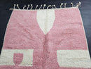 Custom Moroccan Rug - Pink and White Abstract Wool Rug - Handmade Soft Fluffy Carpet - Geometric Pastel Area Rug - Custom Sizes available