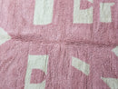 Custom Moroccan Rug - Pink and White Abstract Wool Rug - Handmade Soft Fluffy Carpet - Geometric Pastel Area Rug - Custom Sizes available