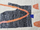 Custom Moroccan Rug - Abstract Blue Orange Wool Rug - Modern Berber Geometric Carpet - Handwoven Minimalist Artisanal Boho Cozy Decor