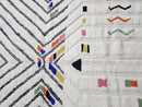 Custom Moroccan Mrirt Rug - Colorful Abstract Wool Carpet - Handwoven White Tribal Boho Rug - Modern Geometric Berber Art by 100kends