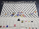 Custom Moroccan Mrirt Rug - Colorful Abstract Wool Carpet - Handwoven White Tribal Boho Rug - Modern Geometric Berber Art by 100kends