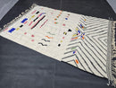 Custom Moroccan Mrirt Rug - Colorful Abstract Wool Carpet - Handwoven White Tribal Boho Rug - Modern Geometric Berber Art by 100kends