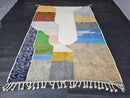 Colorful Abstract Wool Mrirt Rug, Modern Moroccan Mrirt Carpet, Handmade Multicolor Area Rug, Custom Vibrant Boho Wool Rug from 100kends