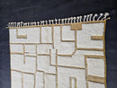 Custom Moroccan Mrirt Rug - Modern Abstract Handmade Wool Rug - White and Gold Geometric Berber Rug - Minimal Boho Wool Area Rug Decor