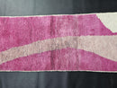 Custom Moroccan Runner Rug - Pink Wool Mrirt Rug - Abstract Handmade Hallway Runner - Boho Long Rug - Modern Colorful Runner Rug by 100kends