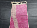 Custom Moroccan Runner Rug - Pink Wool Mrirt Rug - Abstract Handmade Hallway Runner - Boho Long Rug - Modern Colorful Runner Rug by 100kends
