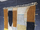 Custom Moroccan Rug - Abstract Wool Runner in Yellow, Blue & Orange - Geometric Boho Carpet - Handmade Tribal Area Floor Decor by 100kends
