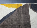 Custom Moroccan Rug - Handmade Wool Area Rug, Abstract Geometric Carpet, Soft Plush Modern Decor in Gray, White & Yellow rug by 100kends