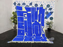 Custom Royal Blue Moroccan Mrirt Wool Rug - Abstract Geometric Modern Boho Area Carpet - Handmade Bold Cobalt Blue Wool Floor Decor carpet
