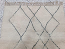 Handmade Beni Ourain Rug - Moroccan Wool Rug with Geometric Diamond Pattern - Neutral Minimalist Decor - Authentic Berber Carpet by 100kends