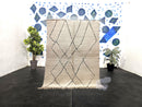 Handmade Beni Ourain Rug - Moroccan Wool Rug with Geometric Diamond Pattern - Neutral Minimalist Decor - Authentic Berber Carpet by 100kends