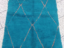 Handmade Custom Moroccan Rug – Blue Wool Beni Ourain Style, Berber Mrirt Rug, Woven Living Room Carpet, 8x10 9x12 Area Rugs by 100kends