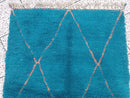 Handmade Custom Moroccan Rug – Blue Wool Beni Ourain Style, Berber Mrirt Rug, Woven Living Room Carpet, 8x10 9x12 Area Rugs by 100kends