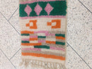 Colorful Moroccan Wool Runner Rug – Abstract Berber Handmade Rug with Pink, Green & Orange Patterns | Hallway Morocan Runner rug by 100kends