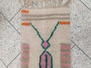 Colorful Moroccan Wool Runner Rug – Abstract Berber Handmade Rug with Pink, Green & Orange Patterns | Hallway Morocan Runner rug by 100kends
