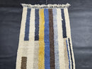 Custom Moroccan Runner Mrirt Rug – Blue Yellow Striped Wool Rug | Handwoven Hallway Berber Rug | Modern Cozy Thin Runner rug by 100kends