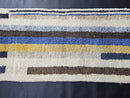 Custom Moroccan Runner Mrirt Rug – Blue Yellow Striped Wool Rug | Handwoven Hallway Berber Rug | Modern Cozy Thin Runner rug by 100kends