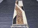 Custom Moroccan Runner Rug - Abstract Boho Hallway Rug, Handwoven Wool Narrow Rug, Neutral Earthy Decor, Unique Modern Style by 100kends