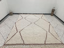 Custom Handmade Moroccan Beni Ourain Rug – Off White Wool Tufted Area Rug, Boho Modern Carpet, Custom Sizes 3x5 to 15x15, Living Room Rug