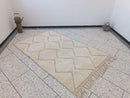 Minimalist Moroccan Beni Ourain Rug – Cream Wool Diamond Pattern Carpet for Japandi, Boho & Scandinavian Interiors | Handmade Wool Rug