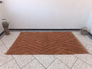 Terracotta Wool Rug – Hand Knotted Moroccan Carpet – Cozy Brown Striped Berber Decor – Plush Beni Ourain Style Wool Area Rug by 100kends