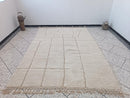 Handmade Beni Ourain Rug – Custom Moroccan Wool Rug | White Berber Mrirt Rug | 8x10 9x12 Rugs for Living Room | Custom Size Beni Rug