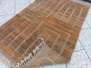 Handmade Moroccan Orange Brown Rug – Berber Shaggy Area Carpet, Minimalist Indigo Style, Custom Wool Rug, Modern Moroccan Area Rug