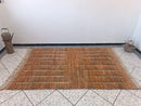 Handmade Moroccan Orange Brown Rug – Berber Shaggy Area Carpet, Minimalist Indigo Style, Custom Wool Rug, Modern Moroccan Area Rug