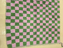 Custom Checkered Moroccan Wool Rug – Handmade Berber Wool Carpet – Modern Green & Purple Checkerboard Area Rug – Large Oushak Rug