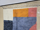 Custom Moroccan Wool Rug – Handwoven Shaggy Blue & Terracotta Berber Carpet – Modern Abstract Color Block Area Rug by 100kends