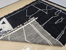 Modern Abstract Moroccan Rug – Custom Black & White Berber Carpet – Handmade Wool Beni Ourain Area Rug – Large Minimalist Design by 100kends