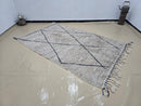 Custom Moroccan Beni Ourain Wool Rug — Handmade Black & Gray Geometric Berber Carpet, Modern Boho Moroccan Decor, Custom Sizes Available