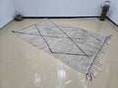 Custom Moroccan Beni Ourain Wool Rug — Handmade Black & Gray Geometric Berber Carpet, Modern Boho Moroccan Decor, Custom Sizes Available