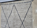 Custom Moroccan Beni Ourain Wool Rug — Handmade Black & Gray Geometric Berber Carpet, Modern Boho Moroccan Decor, Custom Sizes Available