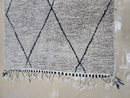 Custom Moroccan Beni Ourain Wool Rug — Handmade Black & Gray Geometric Berber Carpet, Modern Boho Moroccan Decor, Custom Sizes Available