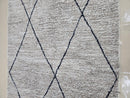 Custom Moroccan Beni Ourain Wool Rug — Handmade Black & Gray Geometric Berber Carpet, Modern Boho Moroccan Decor, Custom Sizes Available